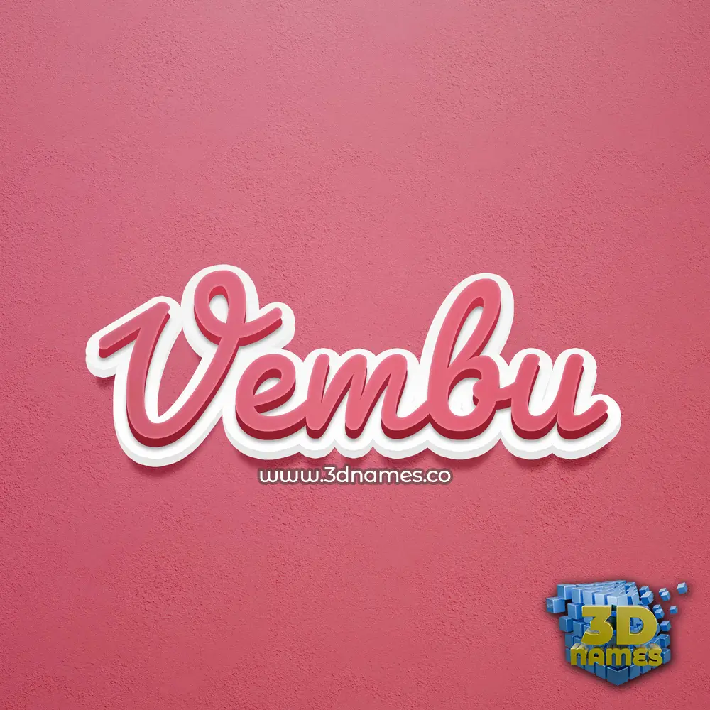 vembu in Red Scribble style - 3D name wallpaper