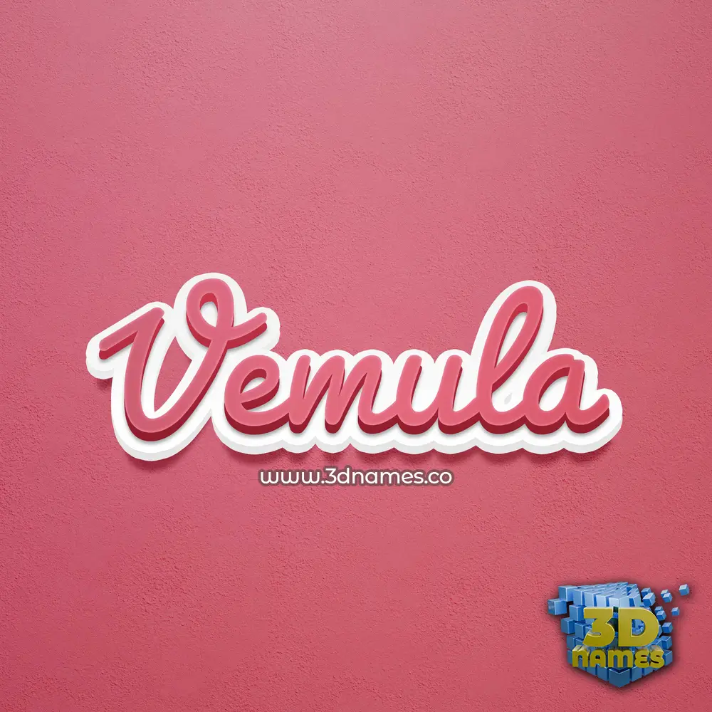 vemula in Red Scribble style - 3D name wallpaper