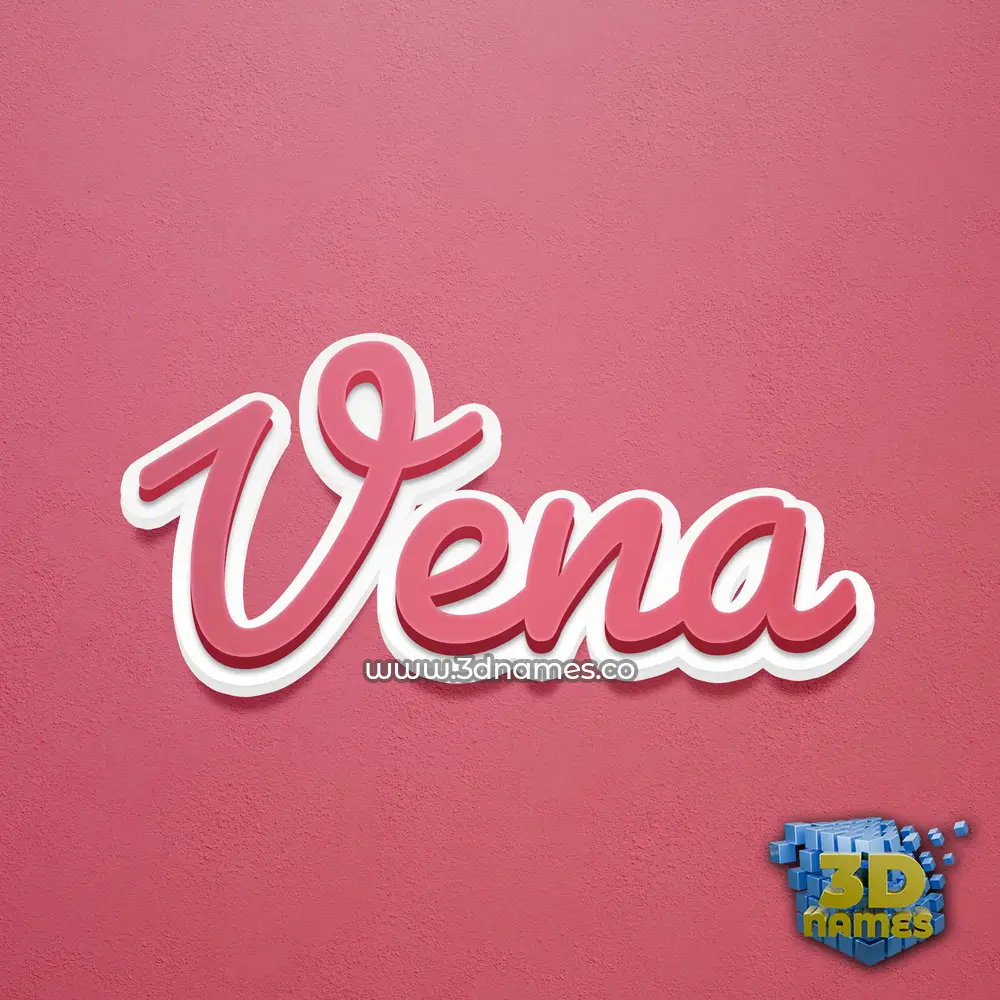 vena in Red Scribble style - 3D name wallpaper