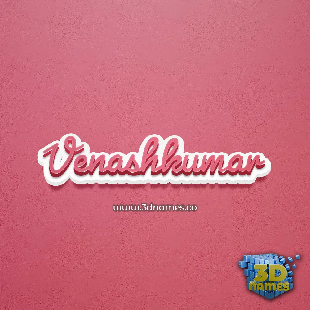 venashkumar in Red Scribble style - 3D name wallpaper
