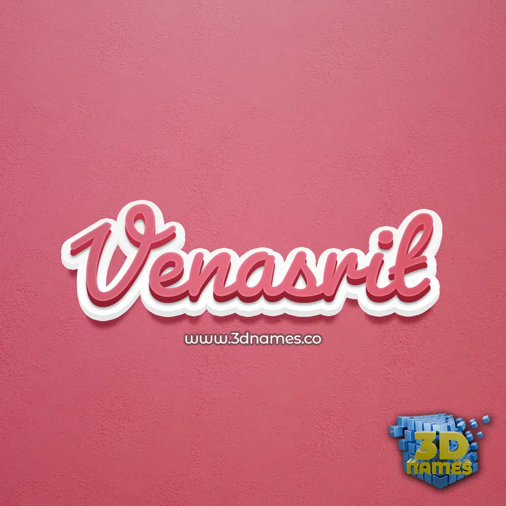 venasrit in Red Scribble style - 3D name wallpaper