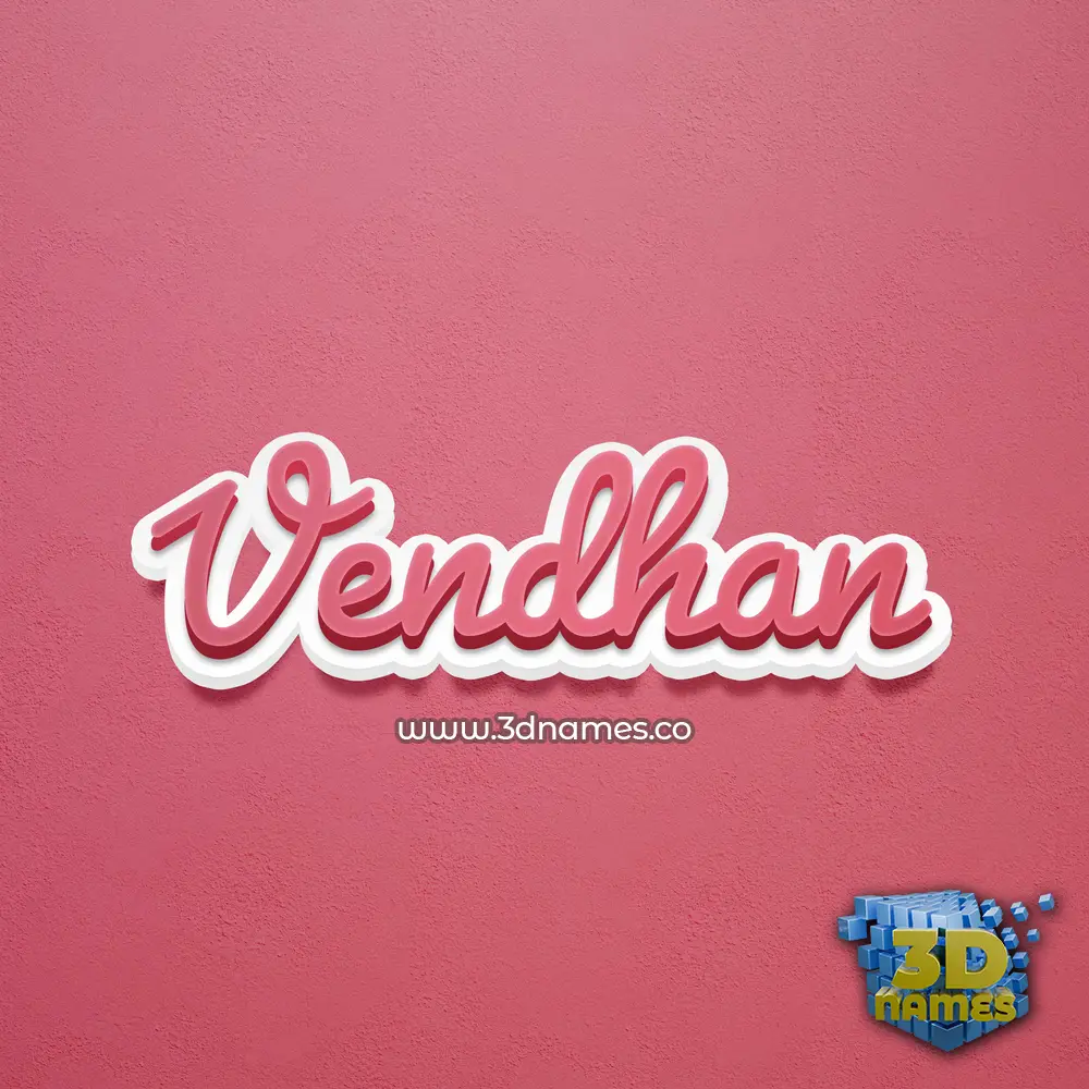 vendhan in Red Scribble style - 3D name wallpaper