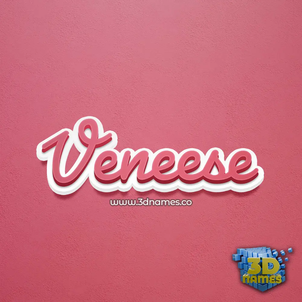 veneese in Red Scribble style - 3D name wallpaper