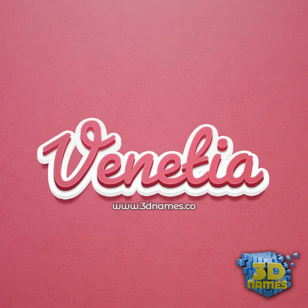 venetia in Red Scribble style - 3D name wallpaper