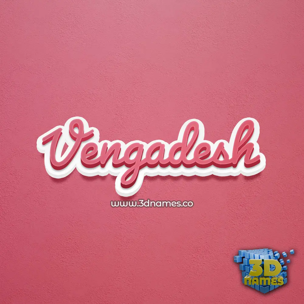 vengadesh in Red Scribble style - 3D name wallpaper