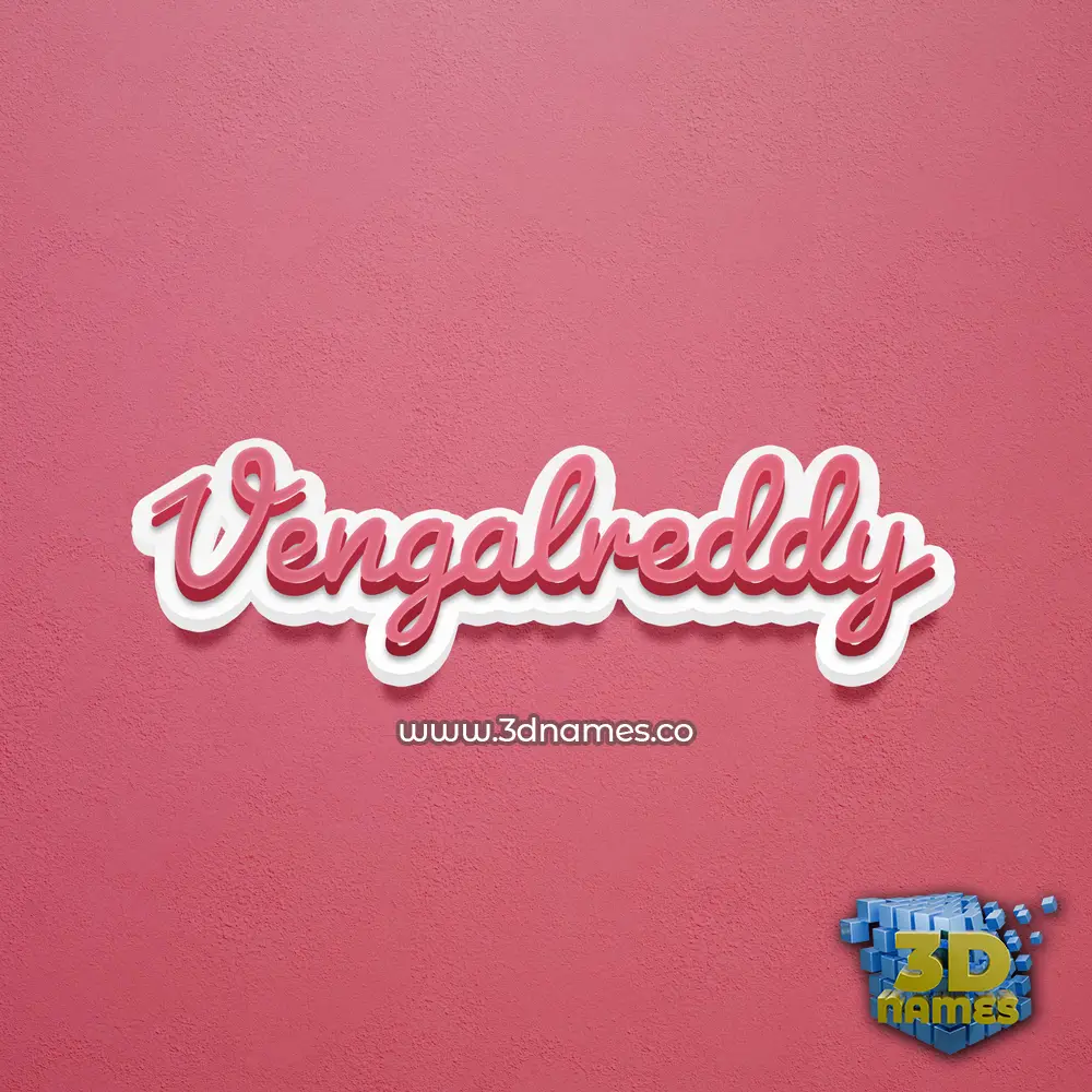 vengalreddy in Red Scribble style - 3D name wallpaper