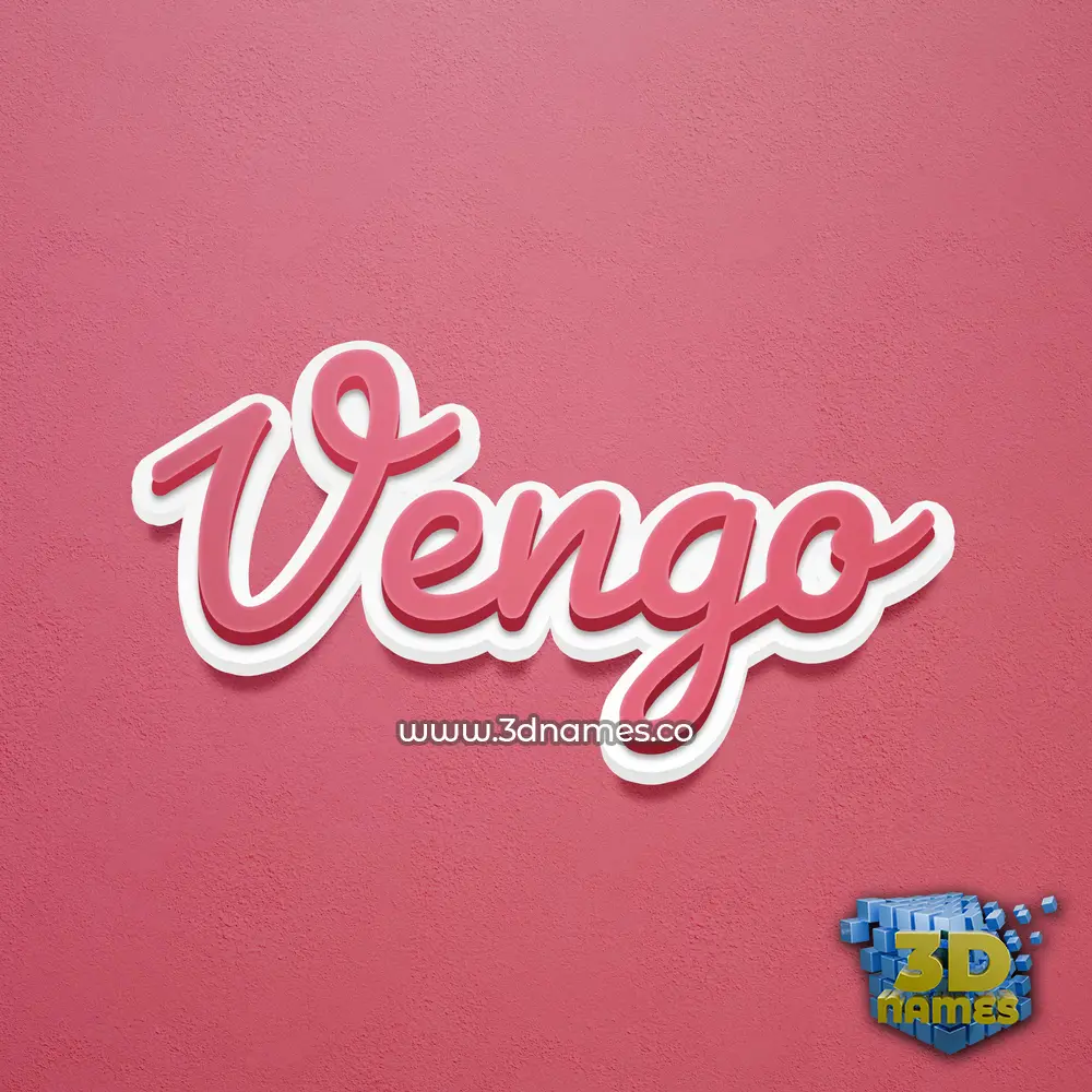 vengo in Red Scribble style - 3D name wallpaper