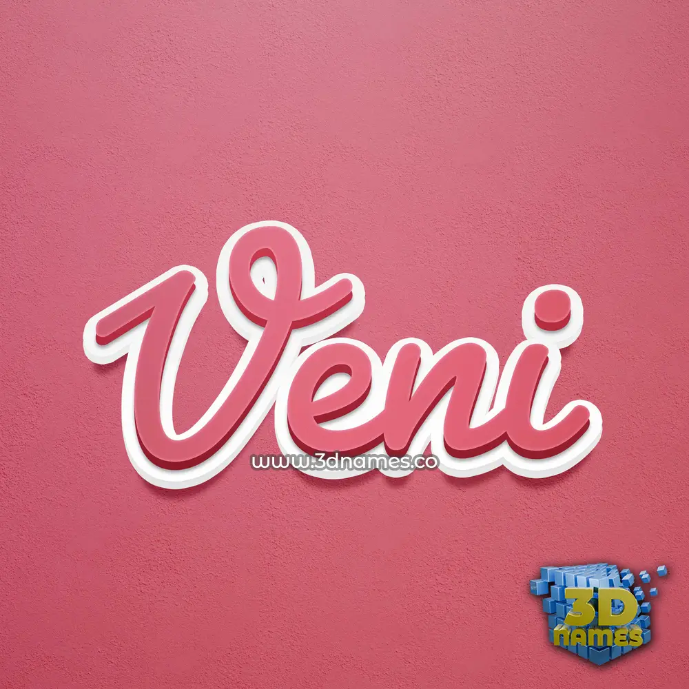 veni in Red Scribble style - 3D name wallpaper