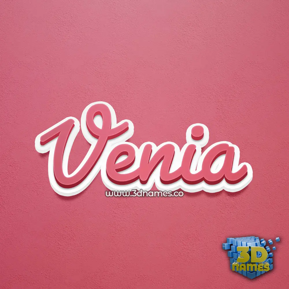 venia in Red Scribble style - 3D name wallpaper