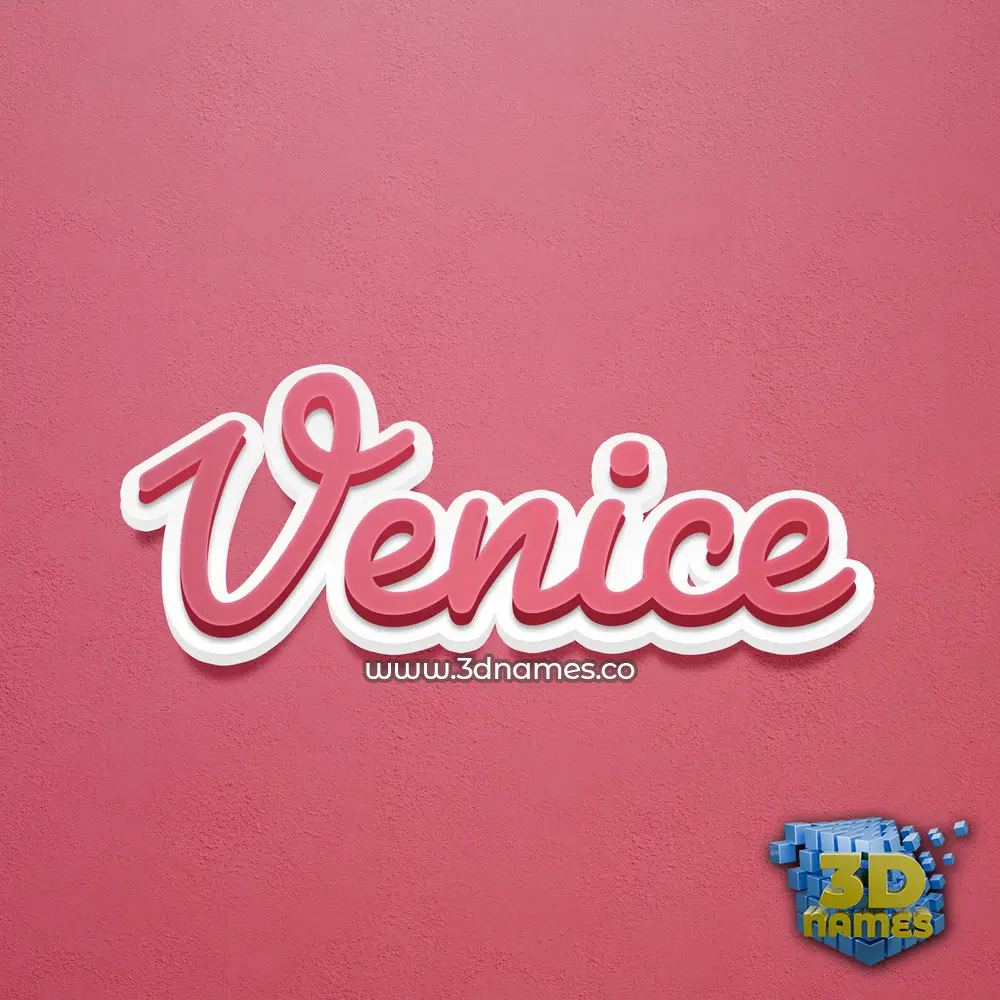 venice in Red Scribble style - 3D name wallpaper