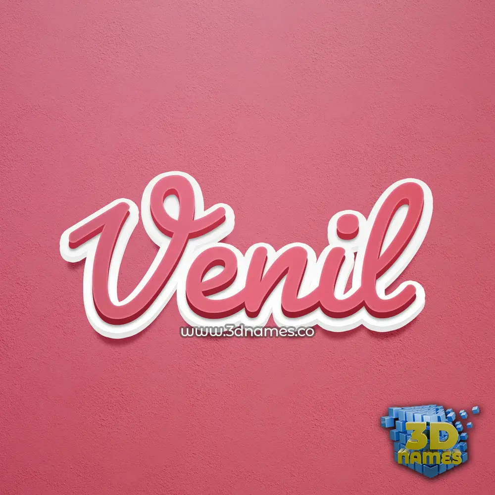 venil in Red Scribble style - 3D name wallpaper