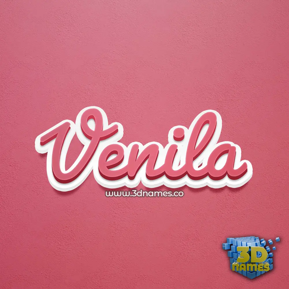 venila in Red Scribble style - 3D name wallpaper