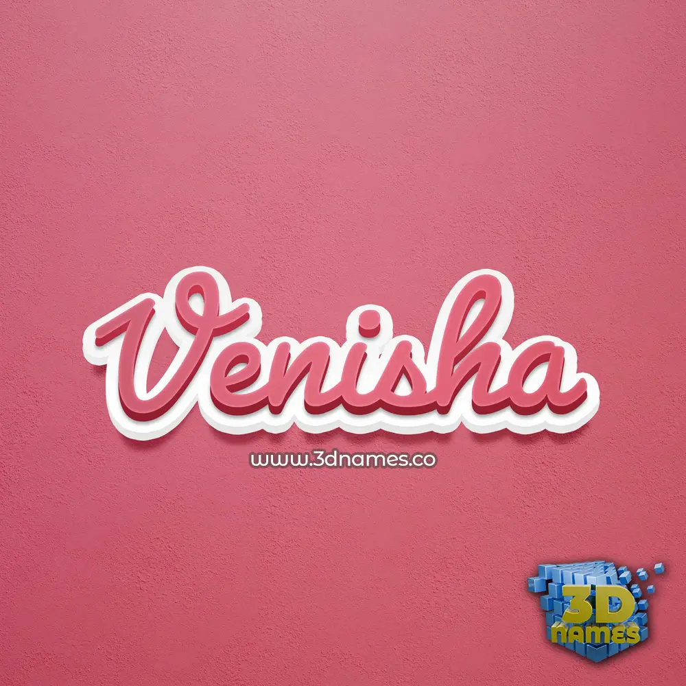 venisha in Red Scribble style - 3D name wallpaper