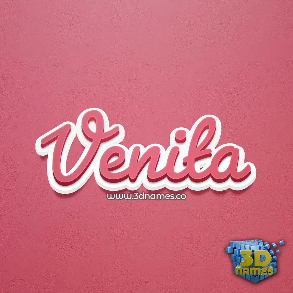 venita in Red Scribble style - 3D name wallpaper