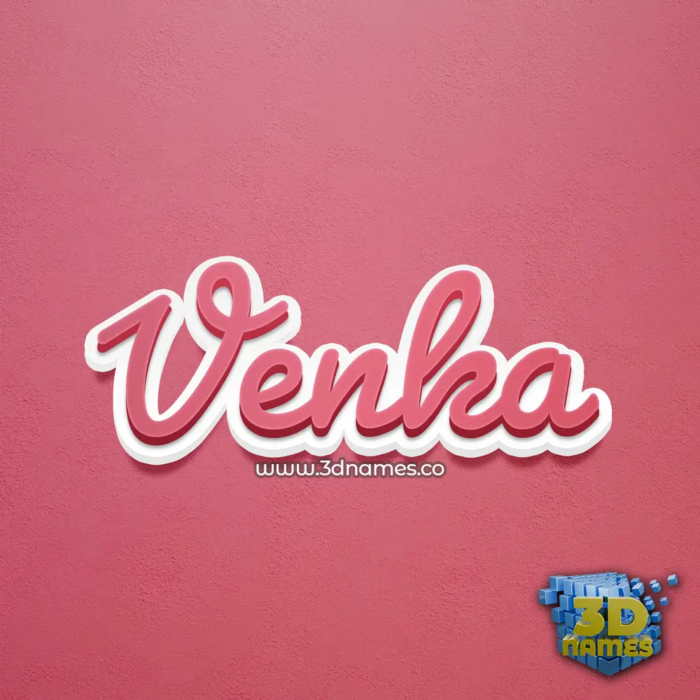 venka in Red Scribble style - 3D name wallpaper