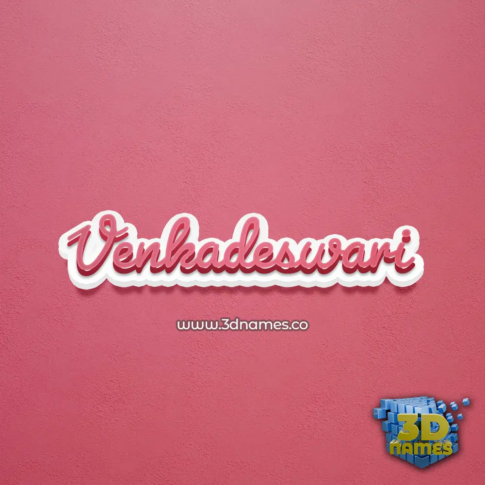 venkadeswari in Red Scribble style - 3D name wallpaper