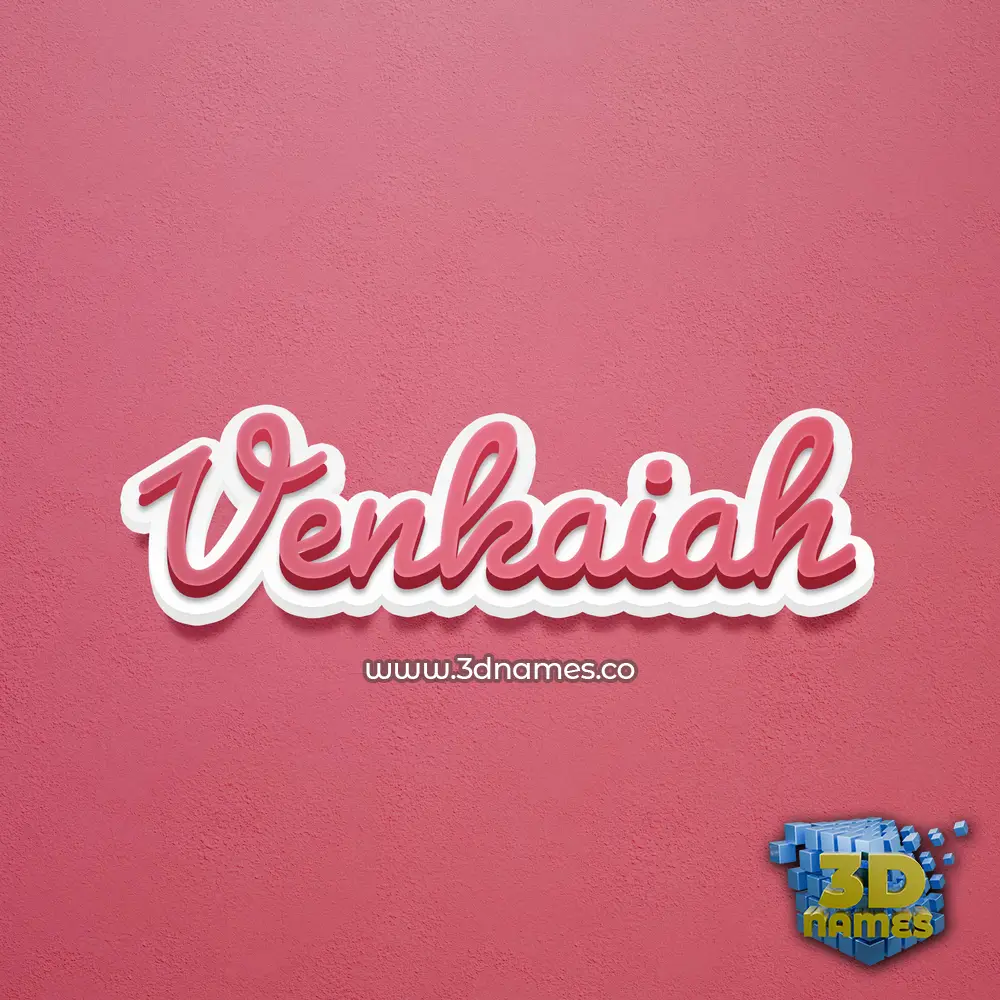 venkaiah in Red Scribble style - 3D name wallpaper
