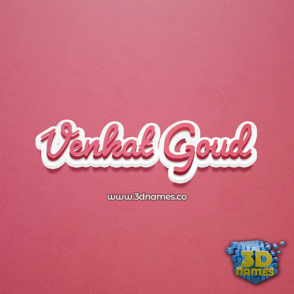 venkat goud in Red Scribble style - 3D name wallpaper