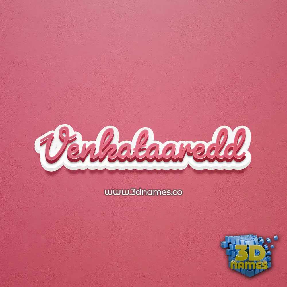 venkataaredd in Red Scribble style - 3D name wallpaper