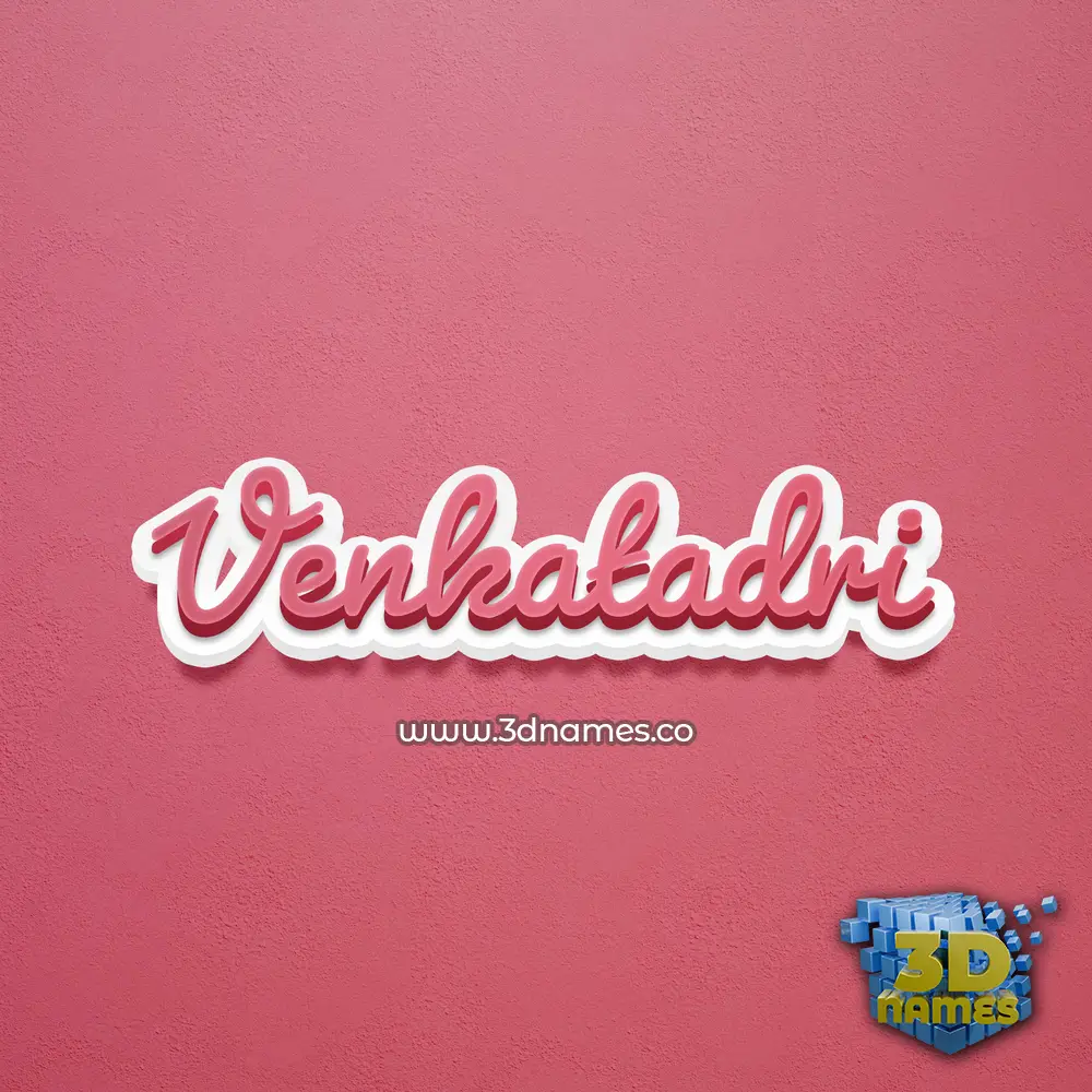 venkatadri in Red Scribble style - 3D name wallpaper
