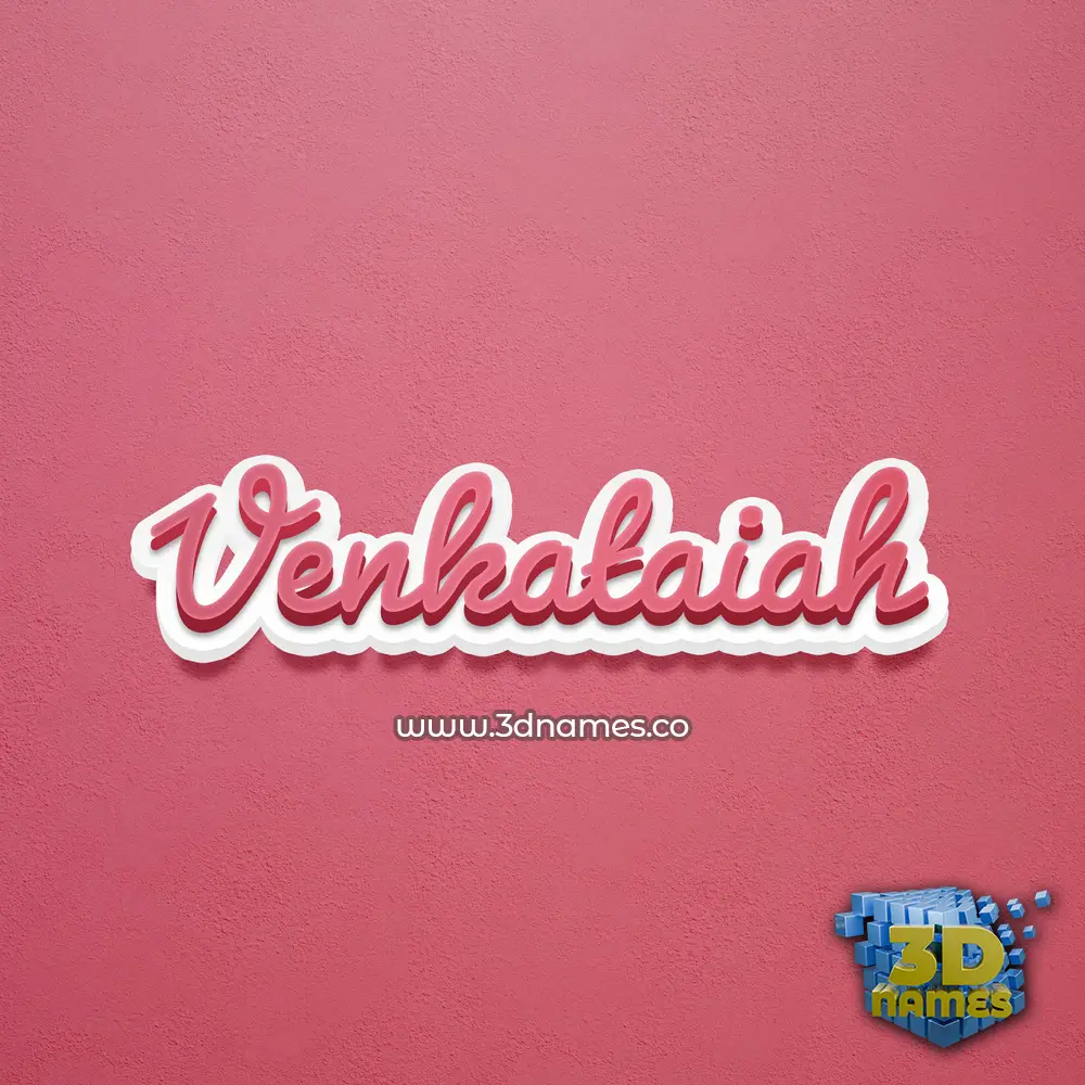 venkataiah in Red Scribble style - 3D name wallpaper