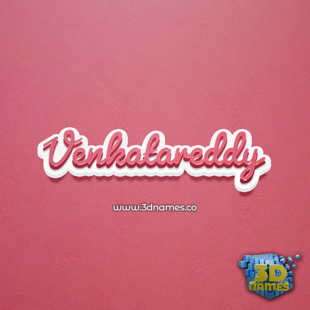 venkatareddy in Red Scribble style - 3D name wallpaper