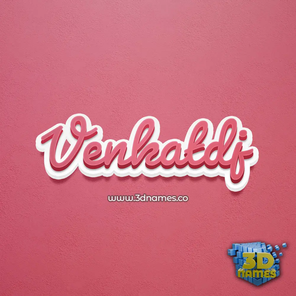 venkatdj in Red Scribble style - 3D name wallpaper