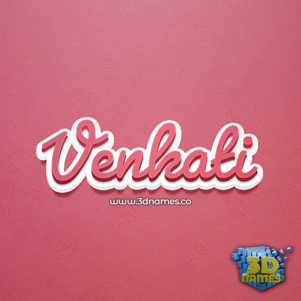venkati in Red Scribble style - 3D name wallpaper