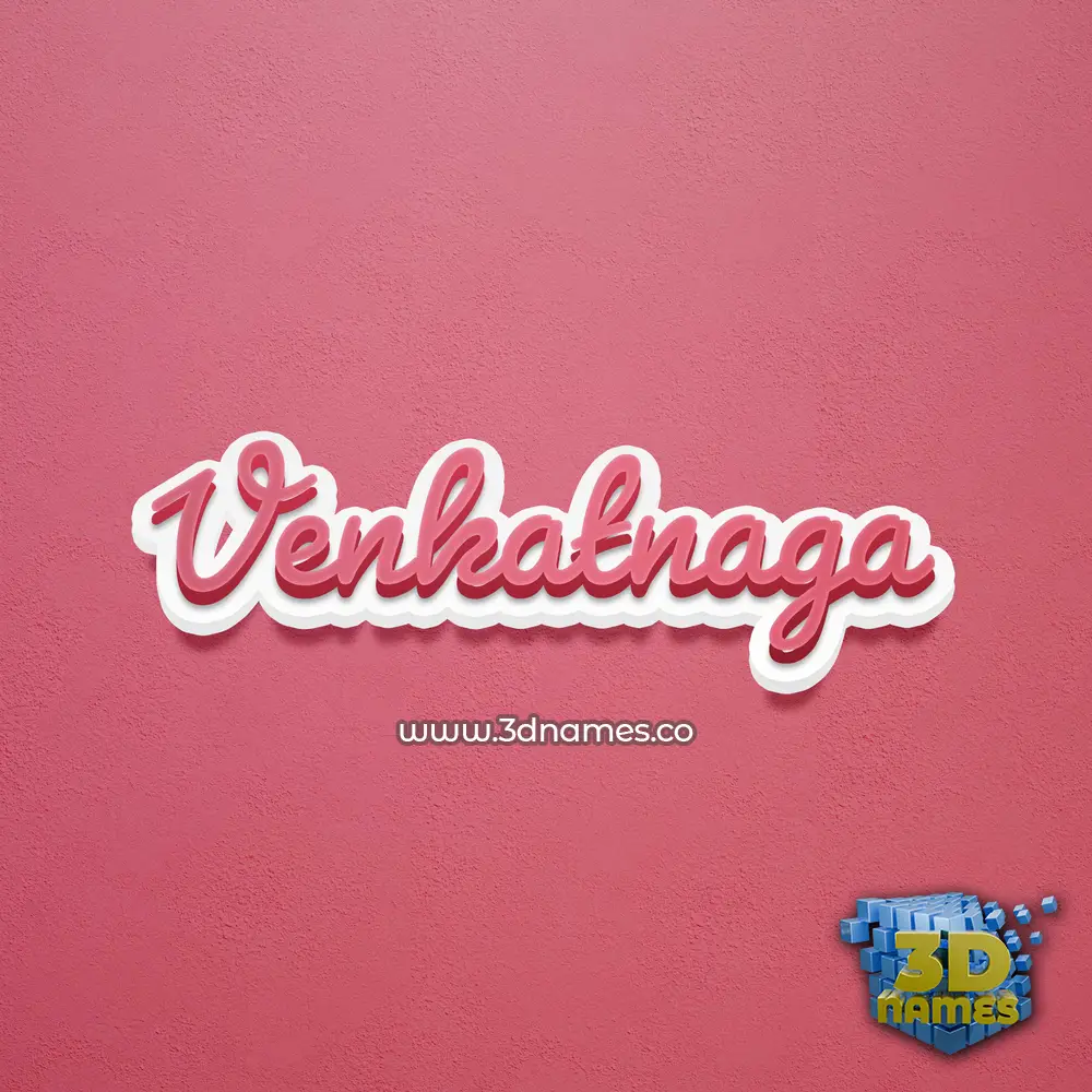venkatnaga in Red Scribble style - 3D name wallpaper