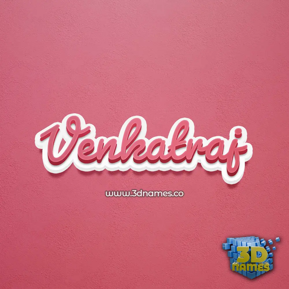 venkatraj in Red Scribble style - 3D name wallpaper