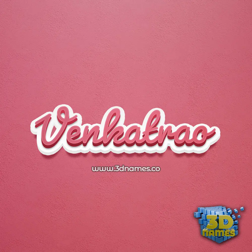 venkatrao in Red Scribble style - 3D name wallpaper