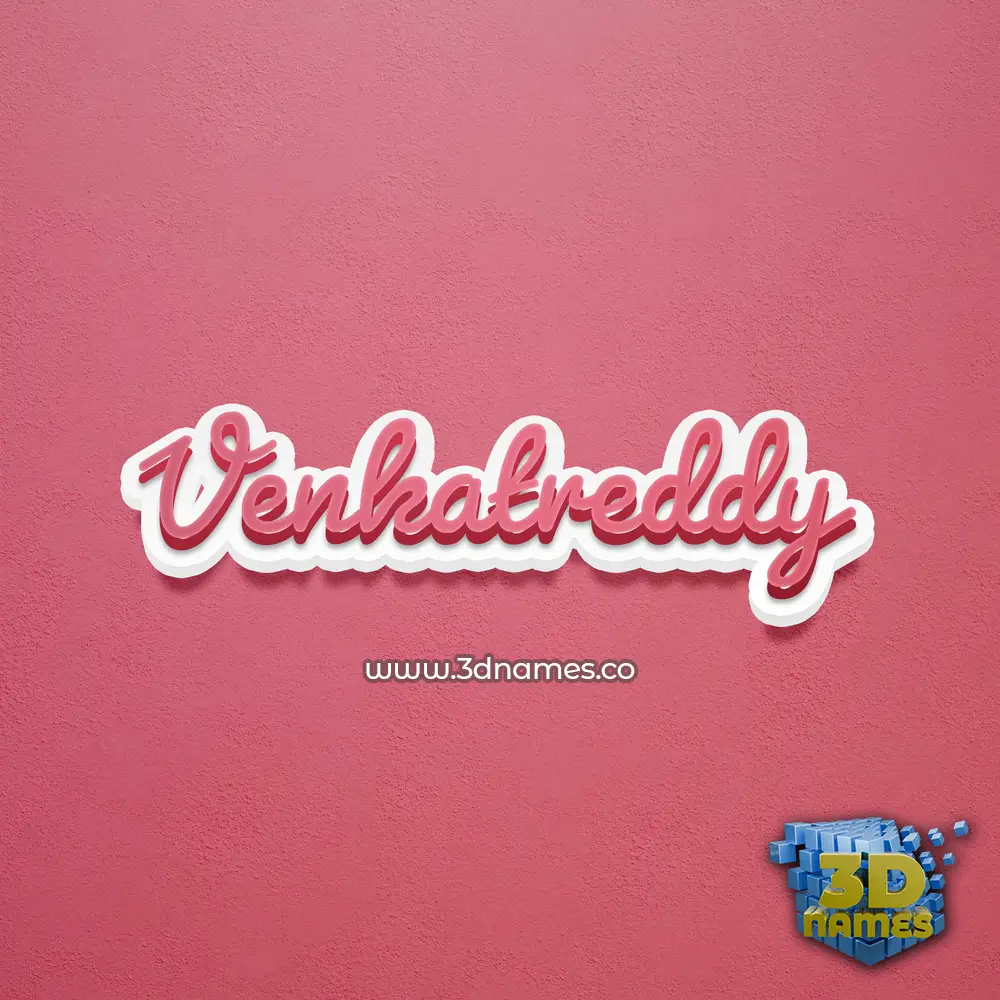 venkatreddy in Red Scribble style - 3D name wallpaper