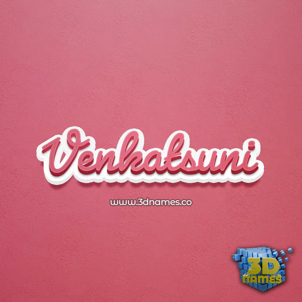 venkatsuni in Red Scribble style - 3D name wallpaper