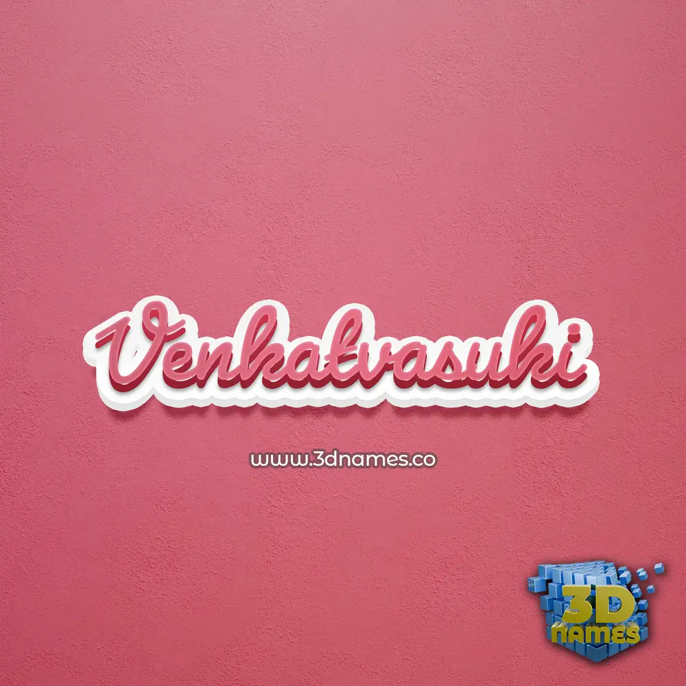 venkatvasuki in Red Scribble style - 3D name wallpaper