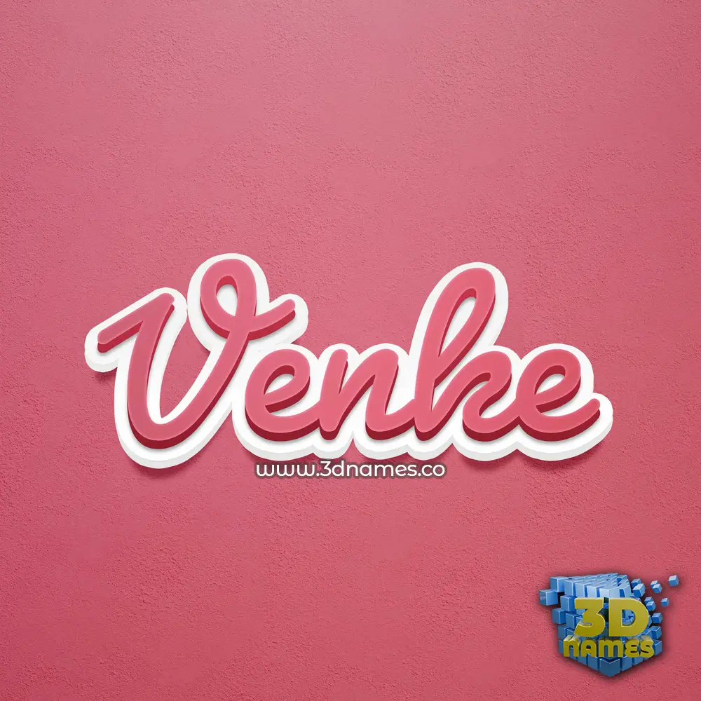 venke in Red Scribble style - 3D name wallpaper