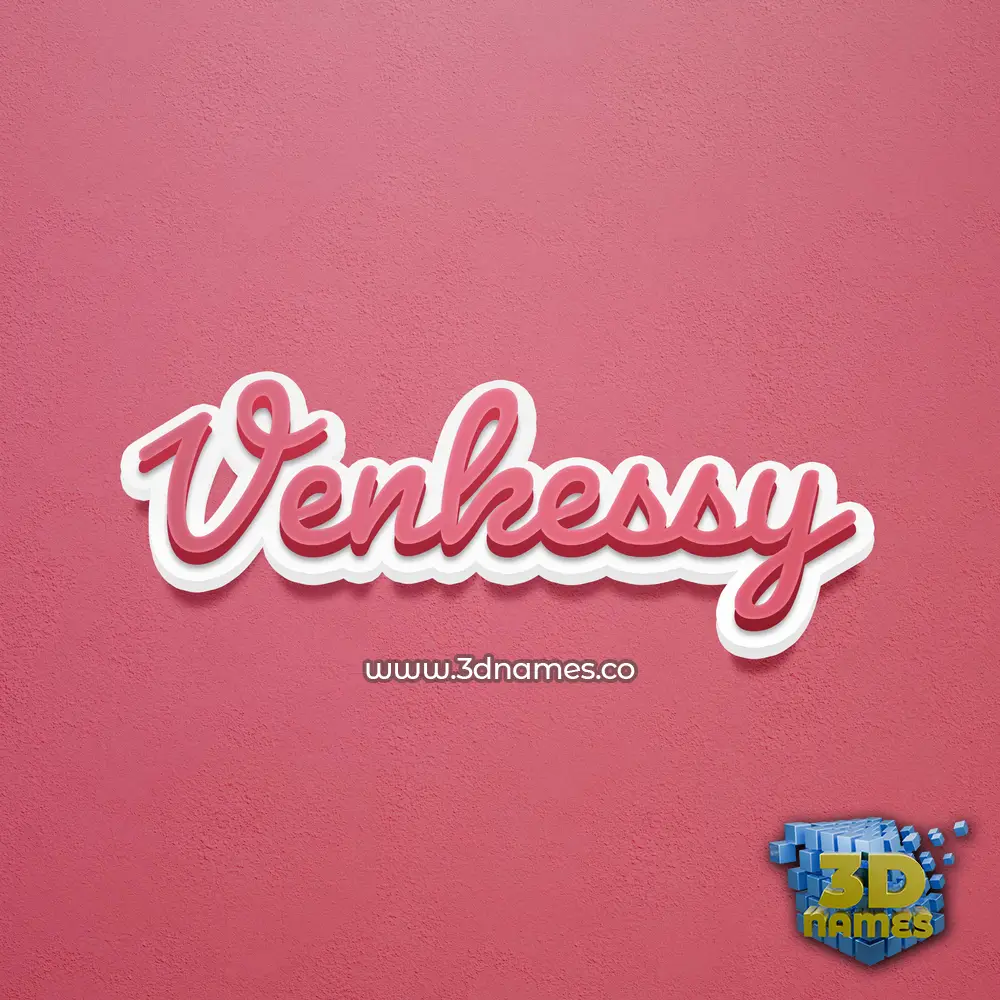 venkessy in Red Scribble style - 3D name wallpaper