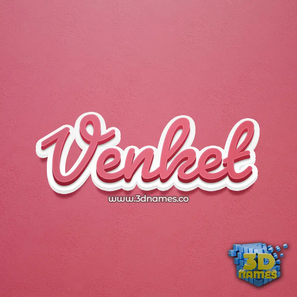 venket in Red Scribble style - 3D name wallpaper