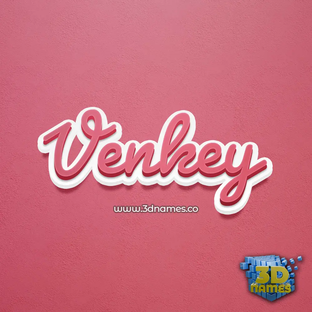 venkey in Red Scribble style - 3D name wallpaper