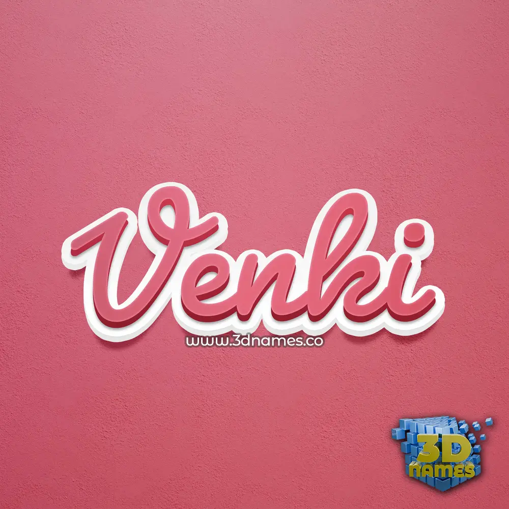 venki in Red Scribble style - 3D name wallpaper