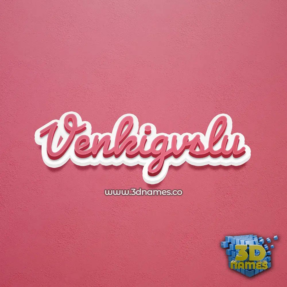 venkigvslu in Red Scribble style - 3D name wallpaper