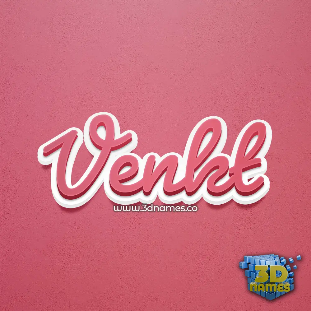 venkt in Red Scribble style - 3D name wallpaper