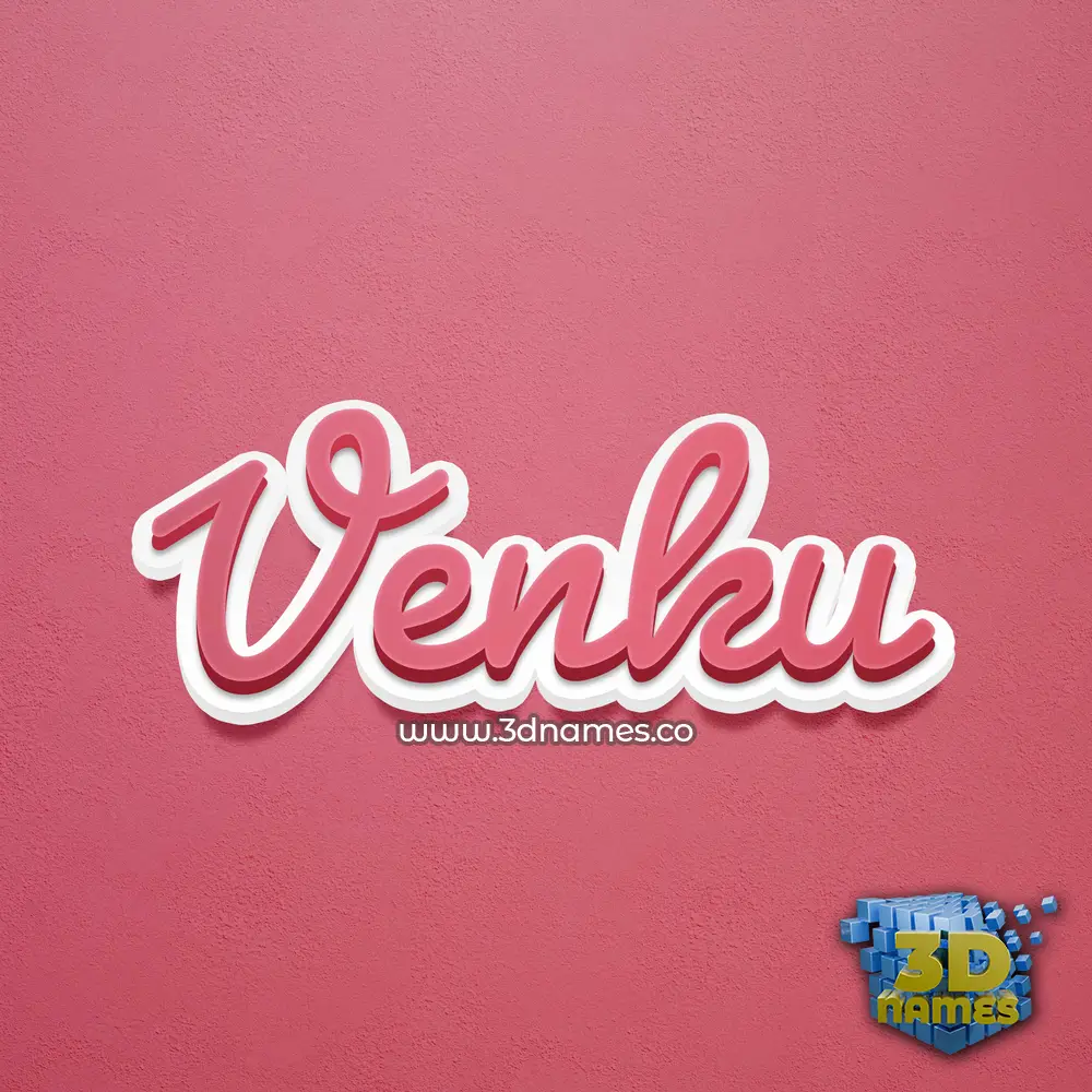 venku in Red Scribble style - 3D name wallpaper