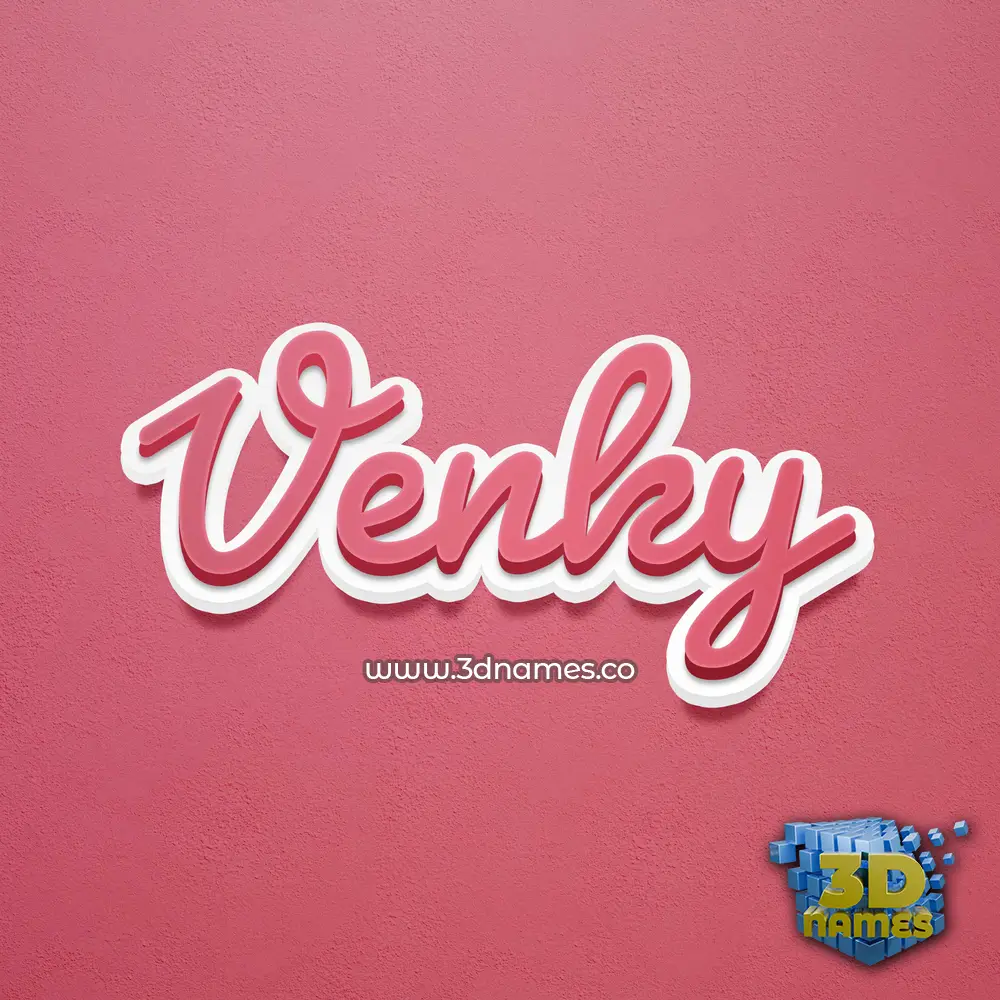venky in Red Scribble style - 3D name wallpaper