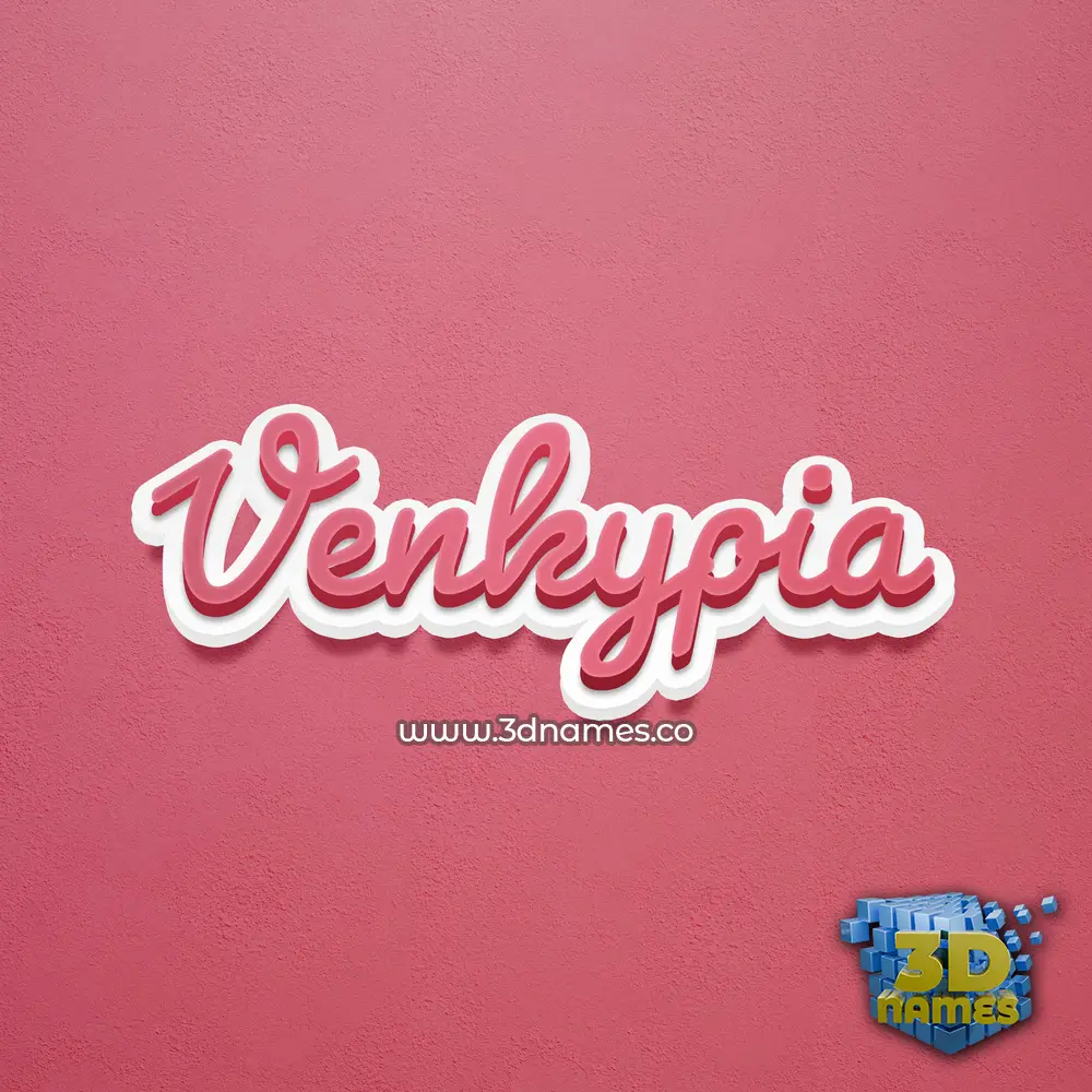 venkypia in Red Scribble style - 3D name wallpaper
