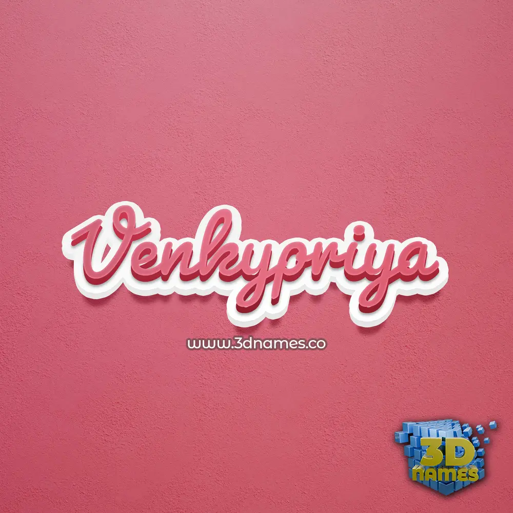 venkypriya in Red Scribble style - 3D name wallpaper