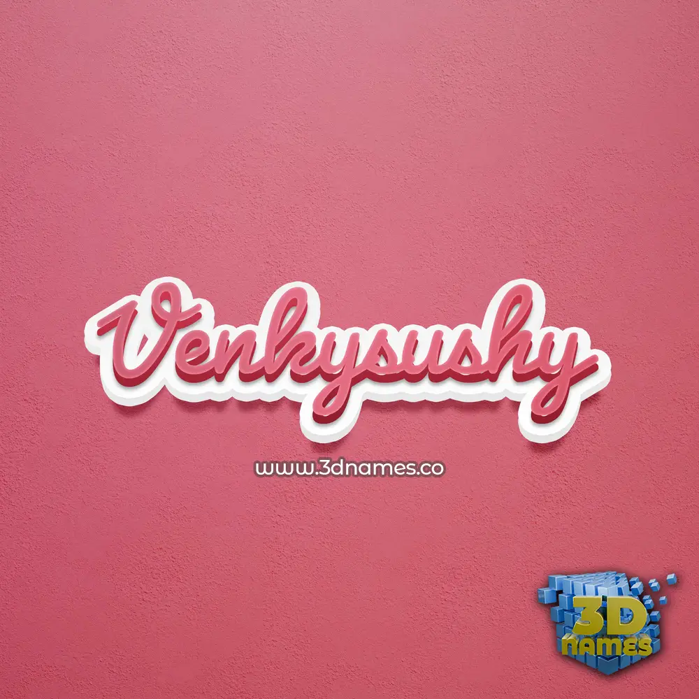 venkysushy in Red Scribble style - 3D name wallpaper