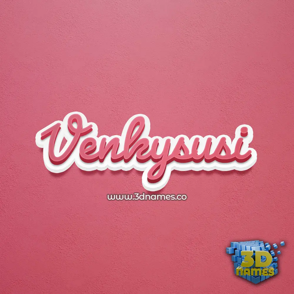 venkysusi in Red Scribble style - 3D name wallpaper