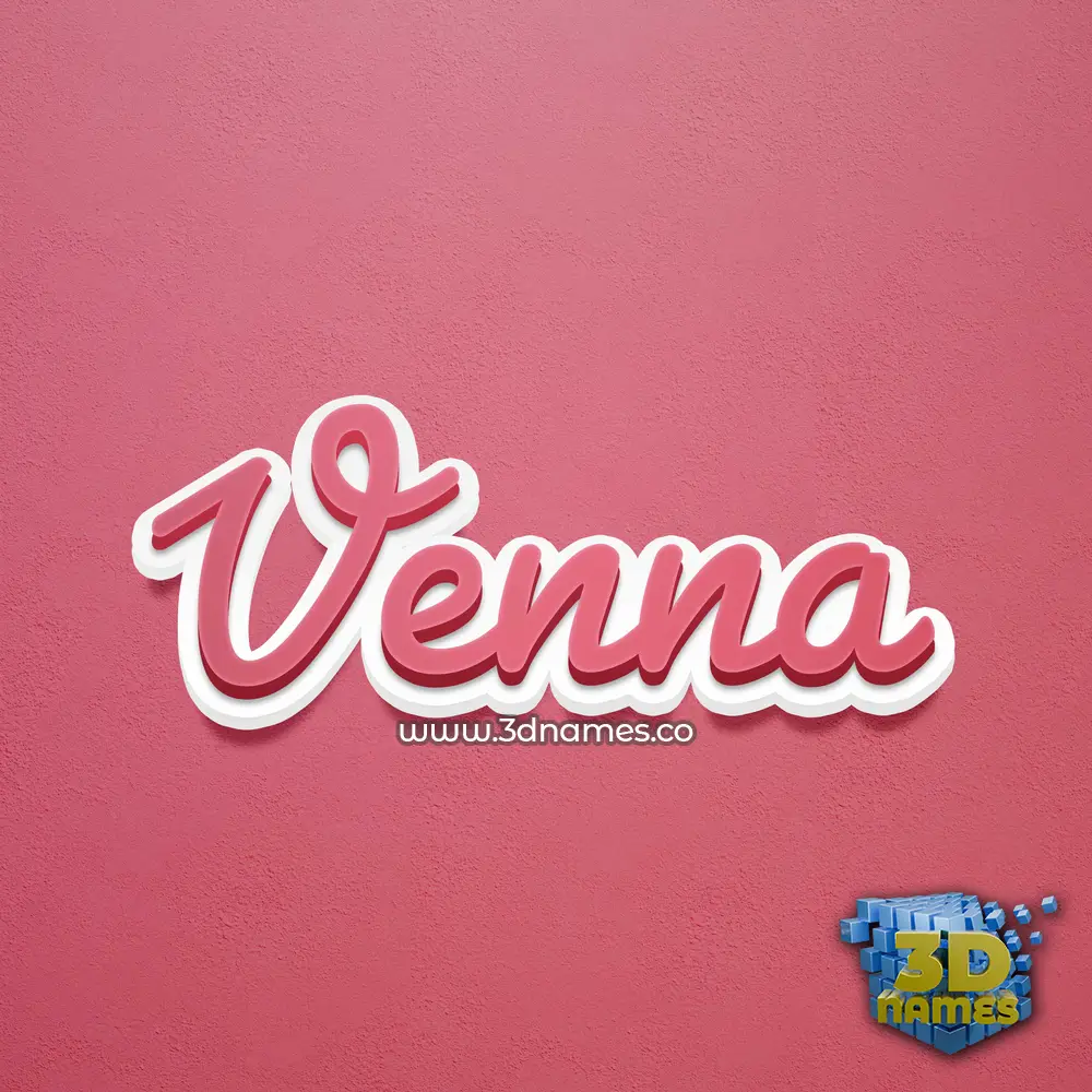 venna in Red Scribble style - 3D name wallpaper