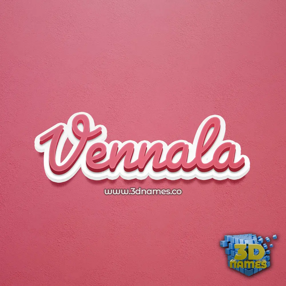 vennala in Red Scribble style - 3D name wallpaper