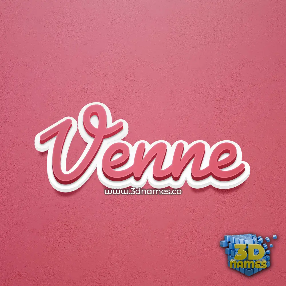 venne in Red Scribble style - 3D name wallpaper